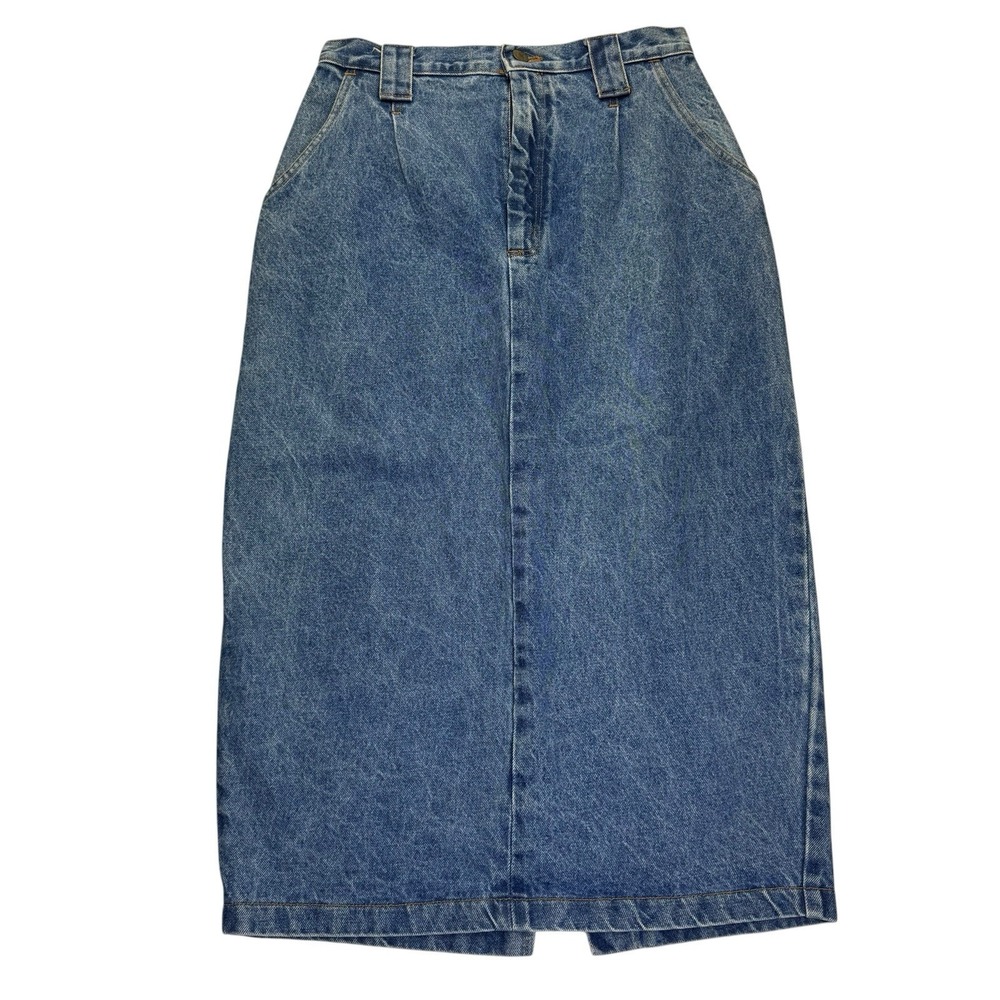90s Vivaldi Vintage Denim Casual Pencil Skirt 100% Cotton USA Western Country 10
